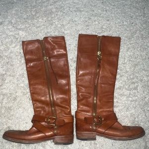 Coach Jolene cognac leather boots 9.5